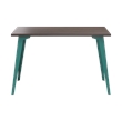 Orison 24x48 Mid Century Modern Metal Desk - Teal / Trail Walnut