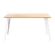 Orison 27x57 Mid Century Modern Metal Desk - Alpine White / Platinum Oak
