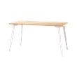 Orison 27x57 Mid Century Modern Metal Desk - Alpine White / Platinum Oak