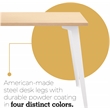 Orison 27x57 Mid Century Modern Metal Desk - Alpine White / Platinum Oak