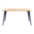 Orison 27x57 Mid Century Modern Metal Desk - Navy / Platinum Oak