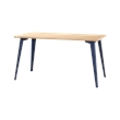Orison 27x57 Mid Century Modern Metal Desk - Navy / Platinum Oak