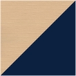 Orison 27x57 Mid Century Modern Metal Desk - Navy / Platinum Oak