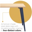 Orison 27x57 Mid Century Modern Metal Desk - Navy / Platinum Oak