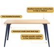 Orison 27x57 Mid Century Modern Metal Desk - Navy / Platinum Oak
