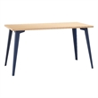 Orison 27x57 Mid Century Modern Metal Desk - Navy / Platinum Oak