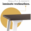 Orison 27x57 Mid Century Modern Metal Desk - Alpine White / Trail Walnut