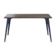 Orison 27x57 Mid Century Modern Metal Desk - Navy / Trail Walnut
