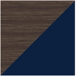 Orison 27x57 Mid Century Modern Metal Desk - Navy / Trail Walnut