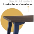 Orison 27x57 Mid Century Modern Metal Desk - Navy / Trail Walnut