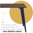 Orison 27x57 Mid Century Modern Metal Desk - Navy / Trail Walnut