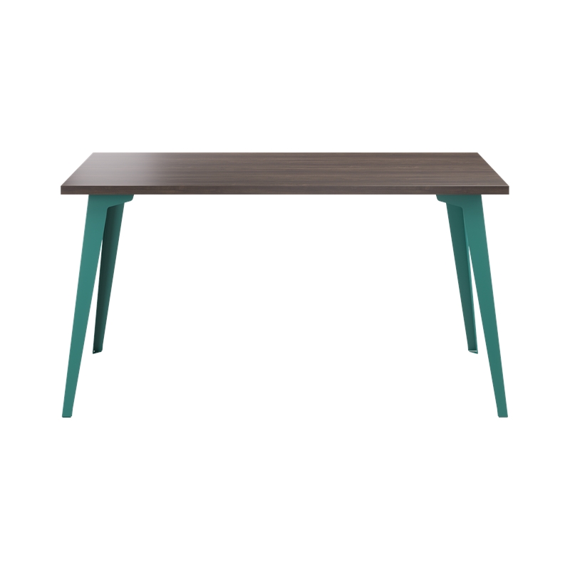 Orison 27x57 Mid Century Modern Metal Desk - Teal / Trail Walnut