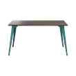 Orison 27x57 Mid Century Modern Metal Desk - Teal / Trail Walnut