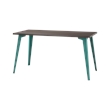 Orison 27x57 Mid Century Modern Metal Desk - Teal / Trail Walnut