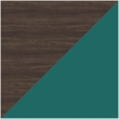 Orison 27x57 Mid Century Modern Metal Desk - Teal / Trail Walnut