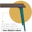 Orison 27x57 Mid Century Modern Metal Desk - Teal / Trail Walnut