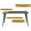 Orison 27x57 Mid Century Modern Metal Desk - Teal / Trail Walnut