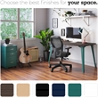 Orison 27x57 Mid Century Modern Metal Desk - Teal / Trail Walnut