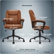 Click365 Transform 1.0 Ergonomic Mid Back Desk Chair Bonded Leather Cognac