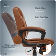 Click365 Transform 1.0 Ergonomic Mid Back Desk Chair Bonded Leather Cognac