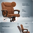 Click365 Transform 1.0 Ergonomic Mid Back Desk Chair Bonded Leather Cognac