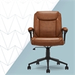 Click365 Transform 1.0 Ergonomic Mid Back Desk Chair Bonded Leather Cognac