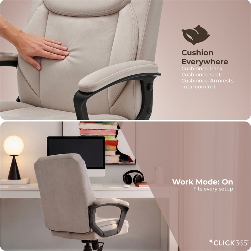 Click365 Transform 1.0 Ergonomic Mid Back Desk Chair Fabric Beige