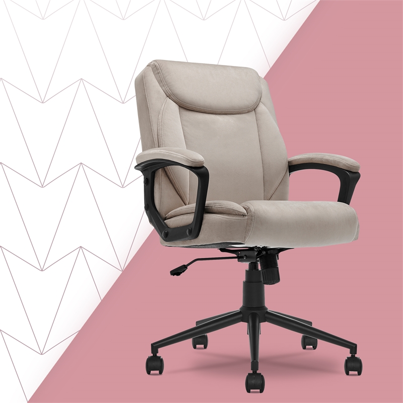 Click365 Transform 1.0 Ergonomic Mid Back Desk Chair Fabric Beige