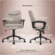 Click365 Transform 1.0 Ergonomic Mid Back Desk Chair Fabric Beige