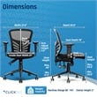 Click365 Flow Mid Back Mesh Office Chair Lumbar Support Extra Padded Seat Black
