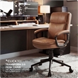 Click365 Transform 2.0 Ergonomic Mid Back Desk Chair Bonded Leather Cognac