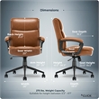 Click365 Transform 2.0 Ergonomic Mid Back Desk Chair Bonded Leather Cognac