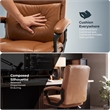 Click365 Transform 2.0 Ergonomic Mid Back Desk Chair Bonded Leather Cognac