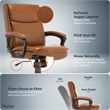 Click365 Transform 2.0 Ergonomic Mid Back Desk Chair Bonded Leather Cognac