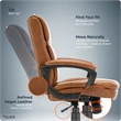 Click365 Transform 2.0 Ergonomic Mid Back Desk Chair Bonded Leather Cognac