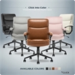 Click365 Transform 2.0 Ergonomic Mid Back Desk Chair Bonded Leather Cognac