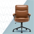 Click365 Transform 2.0 Ergonomic Mid Back Desk Chair Bonded Leather Cognac