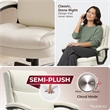 Click365 Transform 2.0 Ergonomic Mid Back Desk Chair Bonded Leather White
