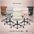 Click365 Transform 2.0 Ergonomic Mid Back Desk Chair Bonded Leather White