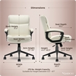Click365 Transform 2.0 Ergonomic Mid Back Desk Chair Bonded Leather White