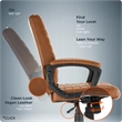 Click365 Transform 3.0 Ergonomic Mid Back Desk Chair Bonded Leather Cognac