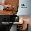 Click365 Transform 3.0 Ergonomic Mid Back Desk Chair Bonded Leather Cognac