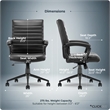 Click365 Transform 3.0 Ergonomic Mid Back Desk Chair Bonded Leather Black