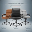 Click365 Transform 3.0 Ergonomic Mid Back Desk Chair Bonded Leather Black