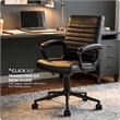 Click365 Transform 3.0 Ergonomic Mid Back Desk Chair Bonded Leather Black