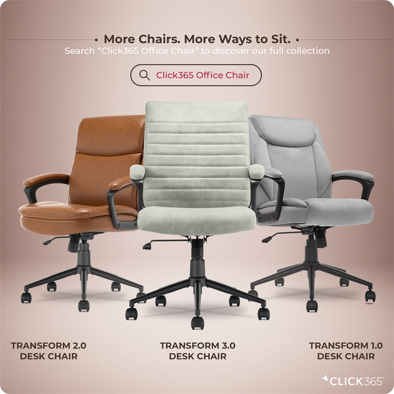 Click365 Transform 3.0 Ergonomic Mid Back Desk Chair Velvet Grey