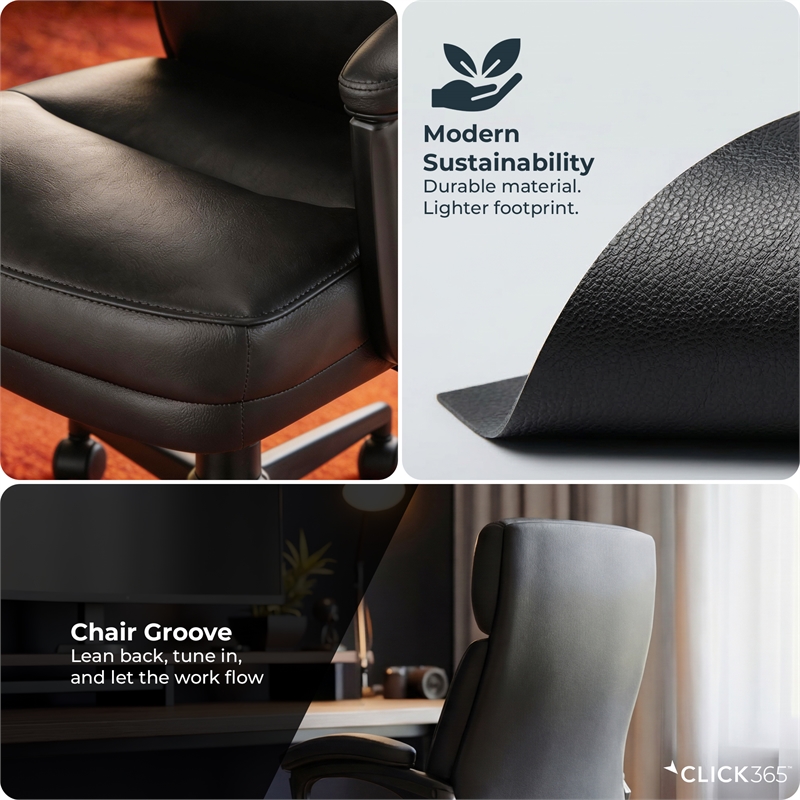 Click365 Classic Executive Office Chair Bonded Leather Black