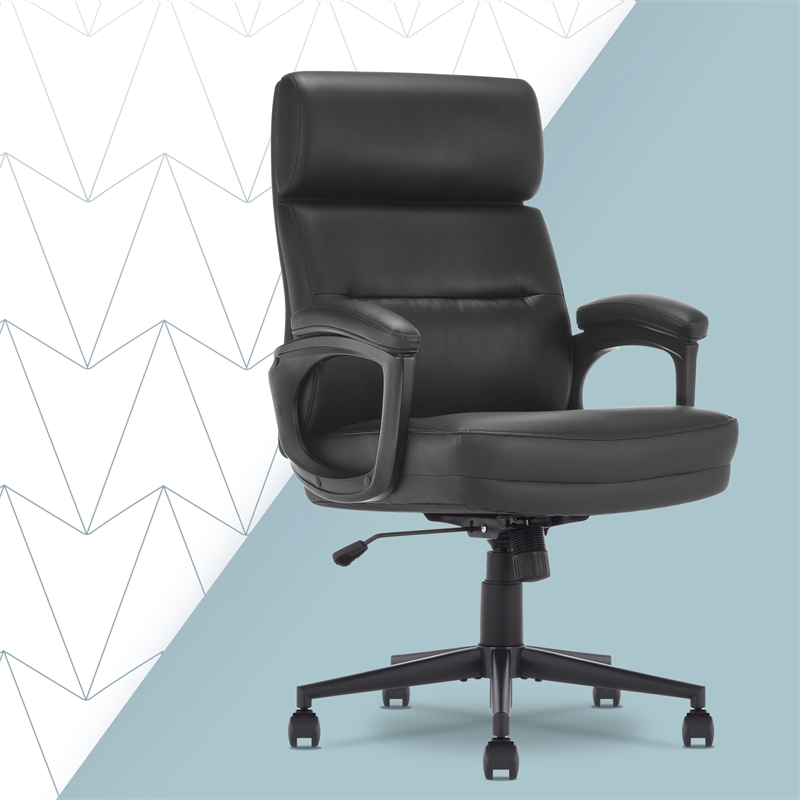 Click365 Classic Executive Office Chair Bonded Leather Black