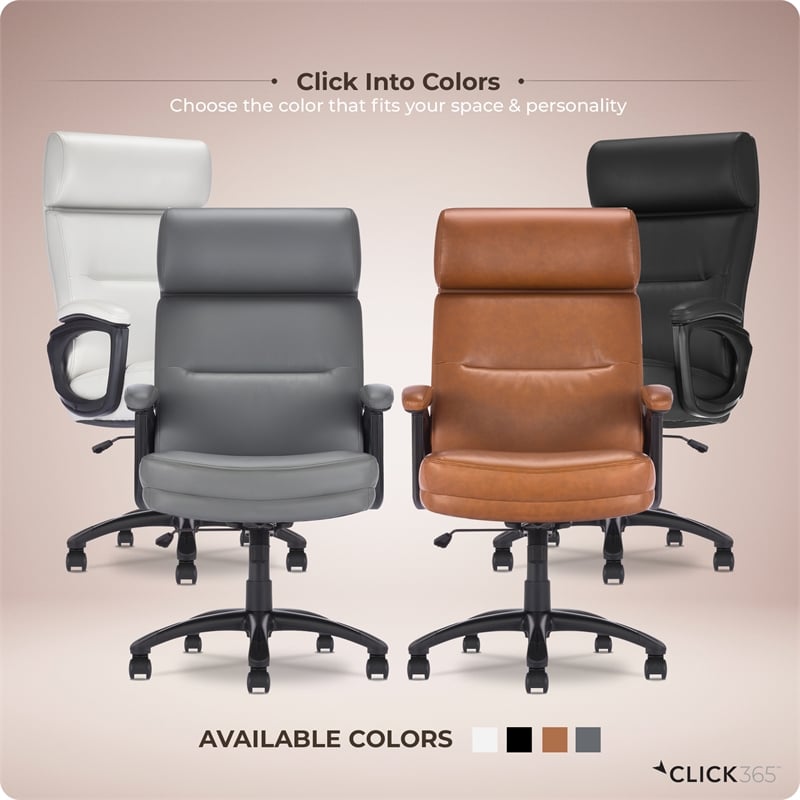 Click365 Classic Big & Tall Executive Office Chair Bonded Leather Cognac
