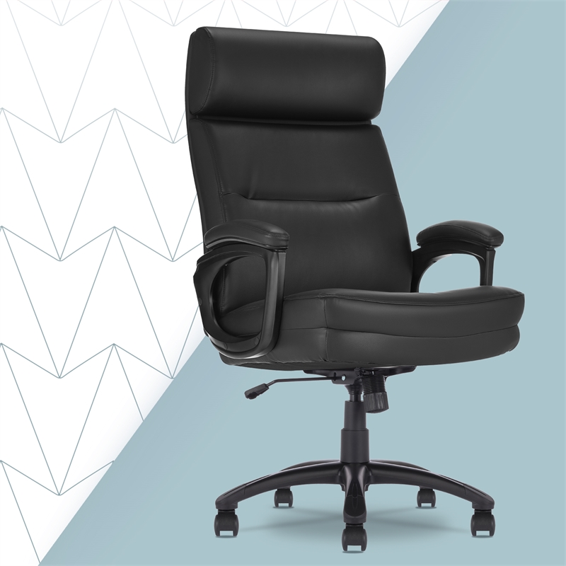 Click365 Classic Big & Tall Executive Office Chair Bonded Leather Black